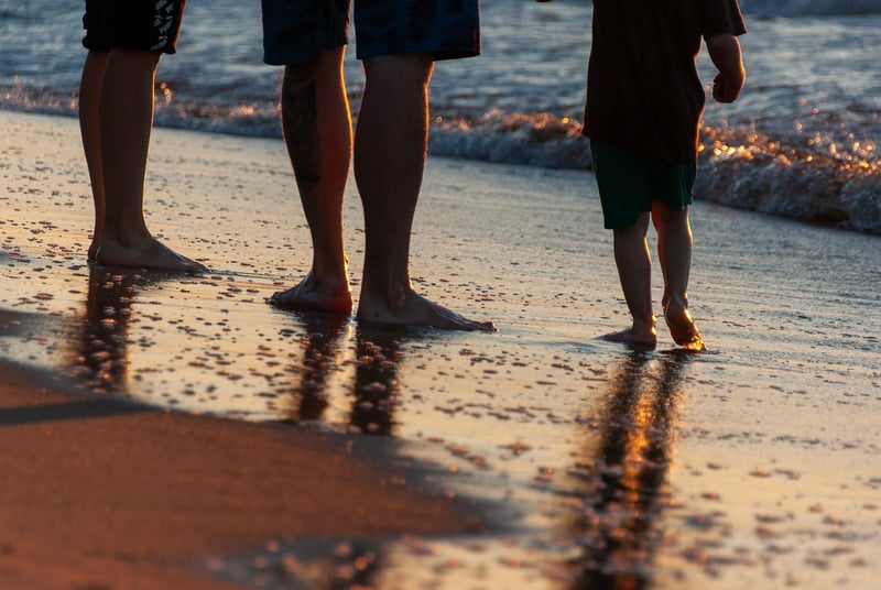 Feet Walking on Beach